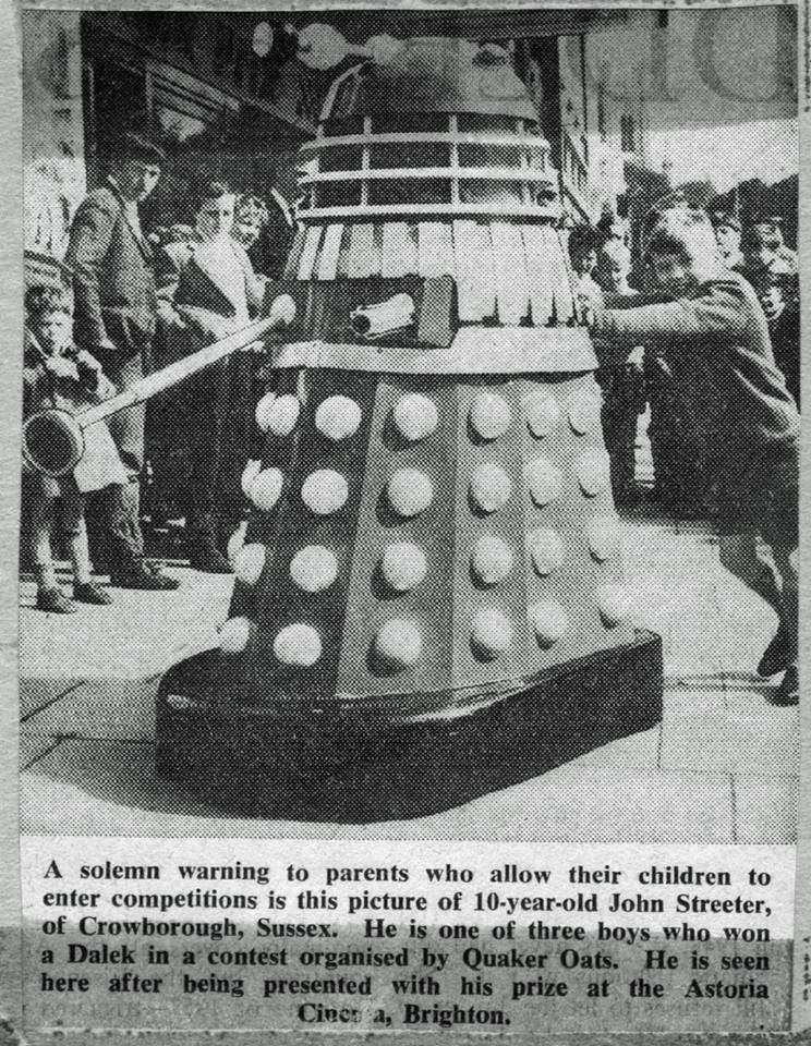 John Streeter receives his Dalek in Brighton. 