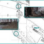 The positions of the structure in the drainage channel and the Roboman bridge. Click for a larger view 