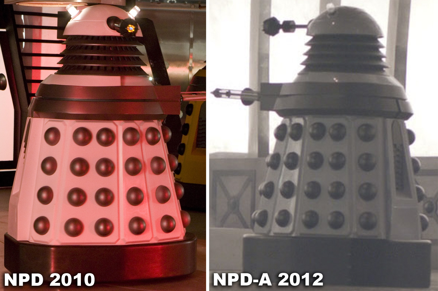 Comparison of the rear of the original NPD and the new NPD-A