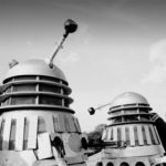 Dalek One's (left) extensive shoulder damage.