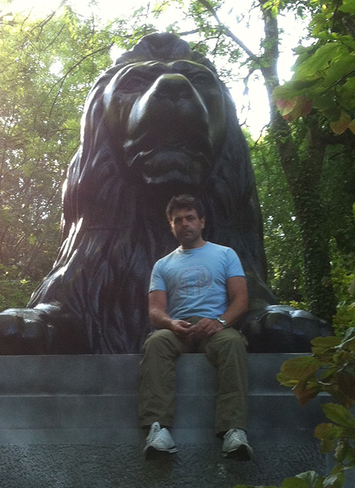 Tim Hobbis with one of his scenic elements for 'In The Forest of The Night'